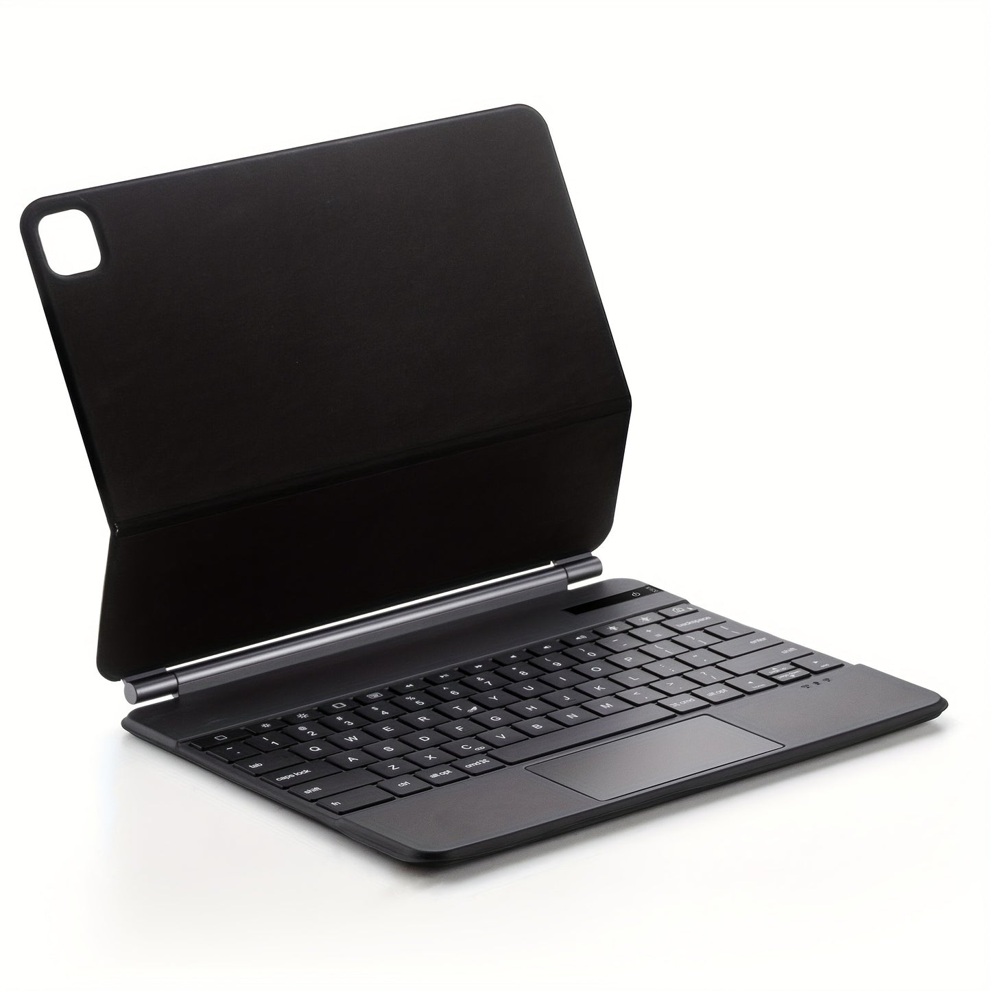 The Sole Tablet Cover Featuring a Keyboard for Ipad, Equipped with a Magic Keyboard That Shows Power Status in Real-Time, Includes a Multi-Touch Trackpad, And Has a Backlit Wireless Keyboard in Gray And White for US English.