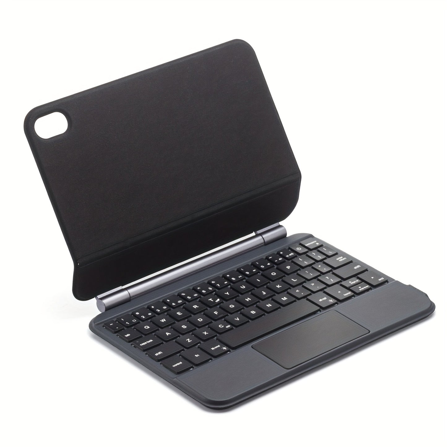 The Sole Tablet Cover Featuring a Keyboard for Ipad, Equipped with a Magic Keyboard That Shows Power Status in Real-Time, Includes a Multi-Touch Trackpad, And Has a Backlit Wireless Keyboard in Gray And White for US English.