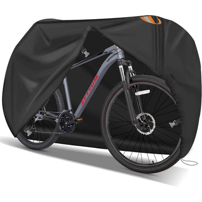 1pc Large Waterproof Bike Cover - UV, Rain & Snow Proof with Anti-Theft Lock Hole, Hand-Washable Polyester for Outdoor Storage of Mountain, Road & Electric Bikes - Black, Mountain Bike Access - PrimeandBeauty