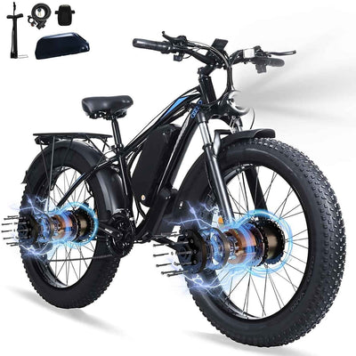Adult Off-Road Ebike, Fat Tire E-Bike 1104WH Battery, LONG SENG, E-Bike, 730W23AH E-Bike, LONG SENG, Dual Motor E-Bike, Adult E-Bike, Men'S E-Bike, 90 Mile E-Bike, Lockable Front Fork Suspens - PrimeandBeauty