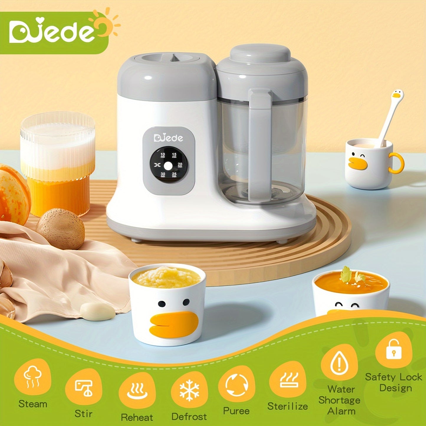 Youngsters Food Maker - Auto Cooking, One Button Control | Processor Steamer Puree Blender for Healthy Homemade Food, White - PrimeandBeauty