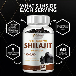 Shilajit Supplements - Enhance Nutrient Absorption and Promote Detoxification, Relieve Stress - 120 Capsules - PrimeandBeauty