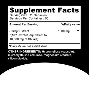 Shilajit Supplements - Enhance Nutrient Absorption and Promote Detoxification, Relieve Stress - 120 Capsules - PrimeandBeauty