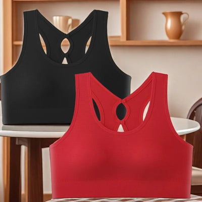 Two-piece women's high-elastic sports bra, comfortable and soft yoga top, backless open sports vest, moisture-wicking sportswear - PrimeandBeauty