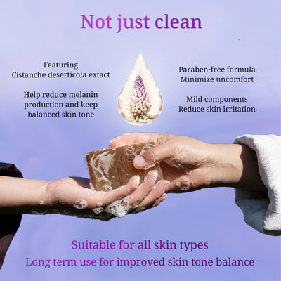 Moisturized Skin Bar Soap, Herbal Soap Infused with Tibetan Natural Cistanche Deserticola Extract and Sodium Hyaluronate - PrimeandBeauty