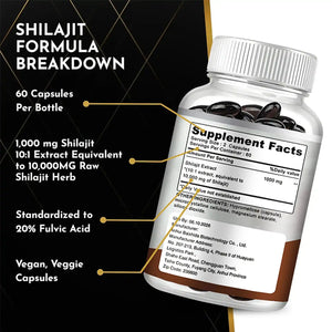 Shilajit Supplements - Enhance Nutrient Absorption and Promote Detoxification, Relieve Stress - 120 Capsules - PrimeandBeauty
