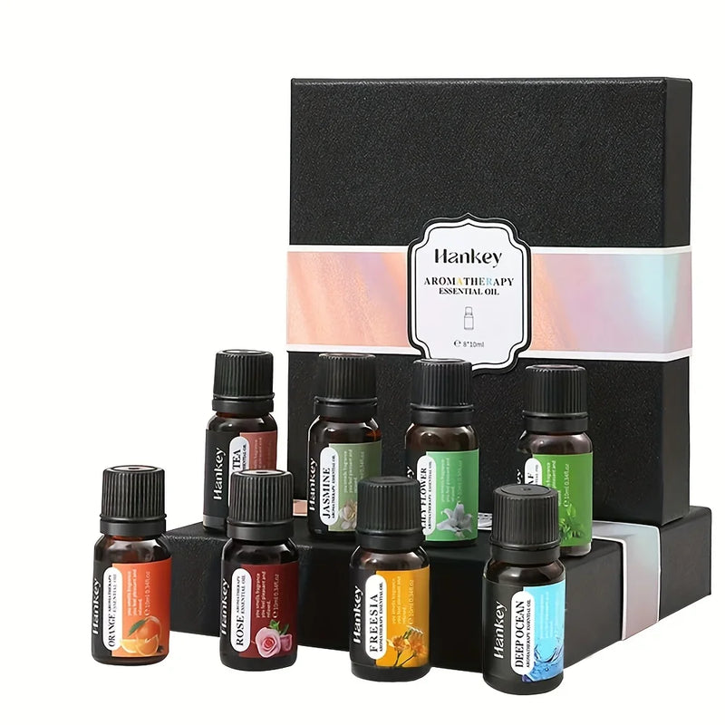 Fruity Essential Oil Set  8x0.34oz Essential Oils  Aromatherapy Diffuser Essential Oil Gift Set Orange  Freesia  Peppermint - PrimeandBeauty