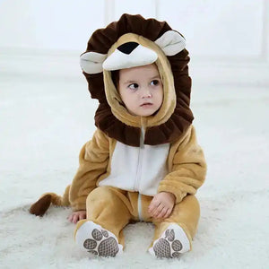 Umorden Infant Toddler Rabbit Dog Lion Tiger Dinosaur Costumes Baby Boys Girls Kigurumi Cartoon Animal Romper Halloween Purim - PrimeandBeauty