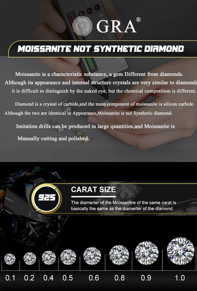 TUHE Unisex Classic Round VVS1 Moissanite Earring For Women Fine Jewelry luxury Wedding Lab Diamond 925 Silver Earring Gift - PrimeandBeauty