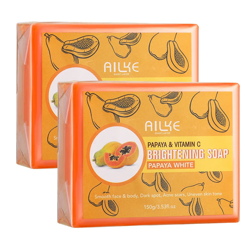 AILKE Skin Whitening Handmade Soap -Organic Papaya Soap For Black Spots, Clean Stains, Improves Dull Skin, Face & Body & Hands - PrimeandBeauty