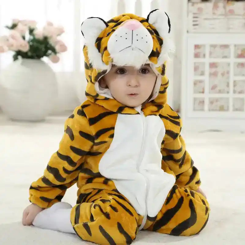 Umorden Infant Toddler Rabbit Dog Lion Tiger Dinosaur Costumes Baby Boys Girls Kigurumi Cartoon Animal Romper Halloween Purim - PrimeandBeauty