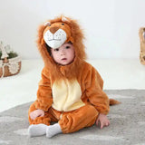 Umorden Infant Toddler Rabbit Dog Lion Tiger Dinosaur Costumes Baby Boys Girls Kigurumi Cartoon Animal Romper Halloween Purim - PrimeandBeauty