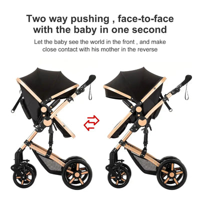High quality newborn Lightweight  Baby Stroller  Folding Cart  Comfort Baby Stroller 3 in 1 Child Safety Seat With ISOfix - PrimeandBeauty
