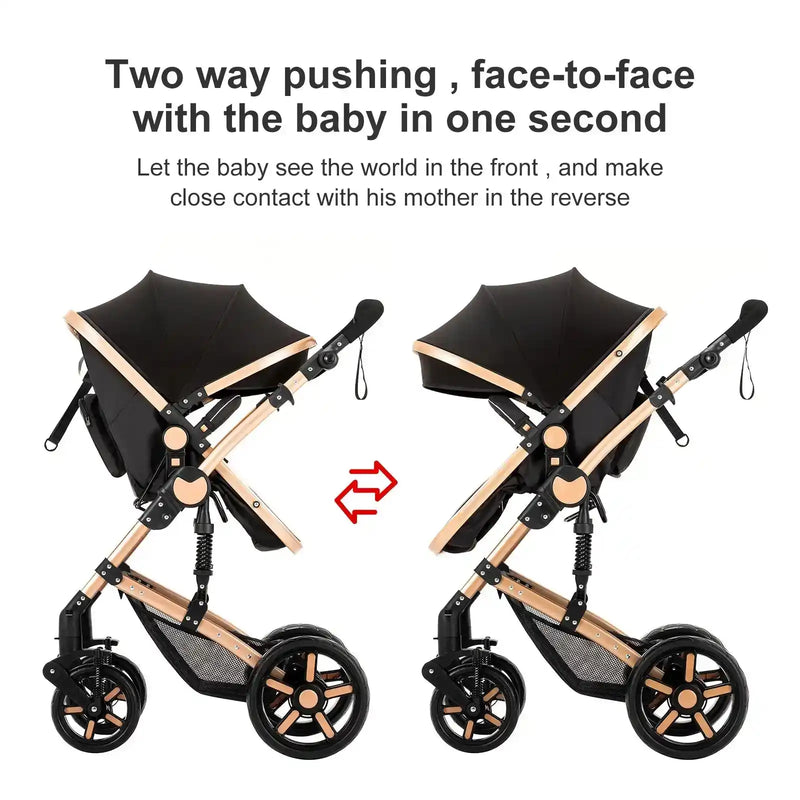 High quality newborn Lightweight  Baby Stroller  Folding Cart  Comfort Baby Stroller 3 in 1 Child Safety Seat With ISOfix - PrimeandBeauty