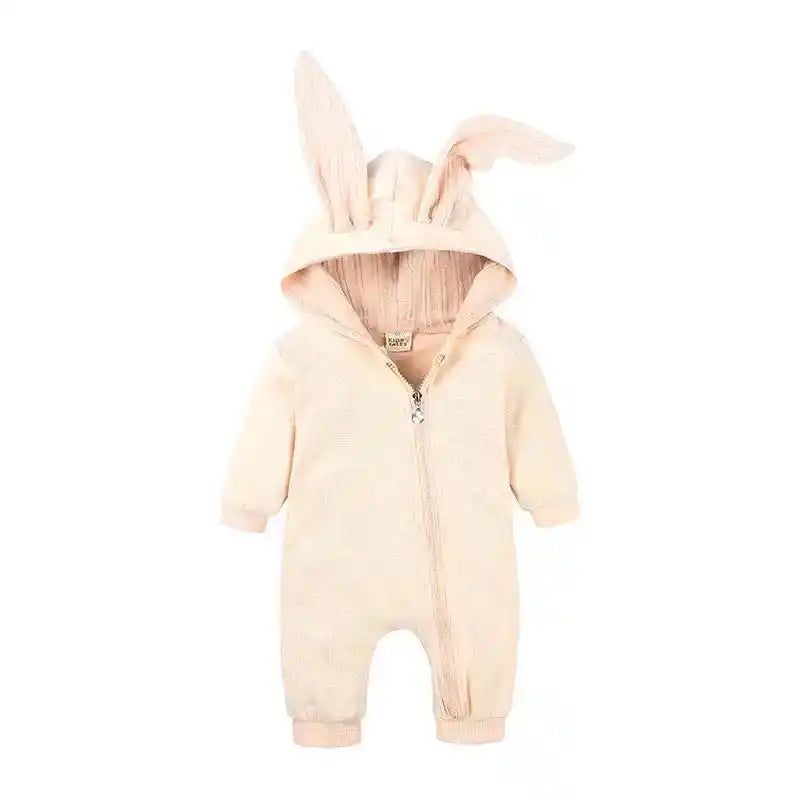 Baby Rompers Boys Girls Newborn 0 to 3 6 9 12 18 Months Boutique Cotton Long Sleeve Rabbit Ear Infant Onesie Spring Fall Clothes - PrimeandBeauty