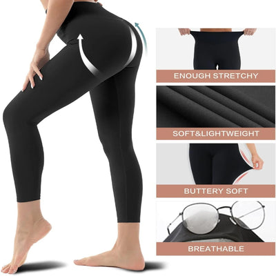 Flattering, cozy, and chic high-waisted athletic leggings 3-Pack for women - Perfect for running, yoga, and workouts - Comfortab - PrimeandBeauty