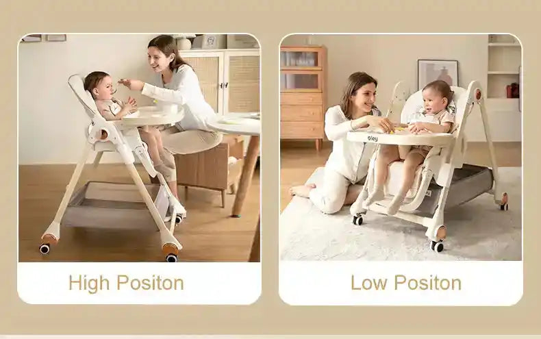 Multifunctional Foldable Baby High Chair Adjustable Height Feeding Chair Can Sit Can Lie Toddle Play Chair - PrimeandBeauty