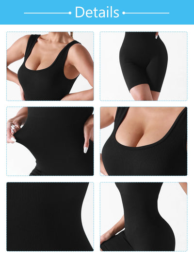 European and American Threaded Jumpsuit Shorts Seamless Elastic Sportswear Fitness Jumpsuit Yoga Suit Onesie - PrimeandBeauty