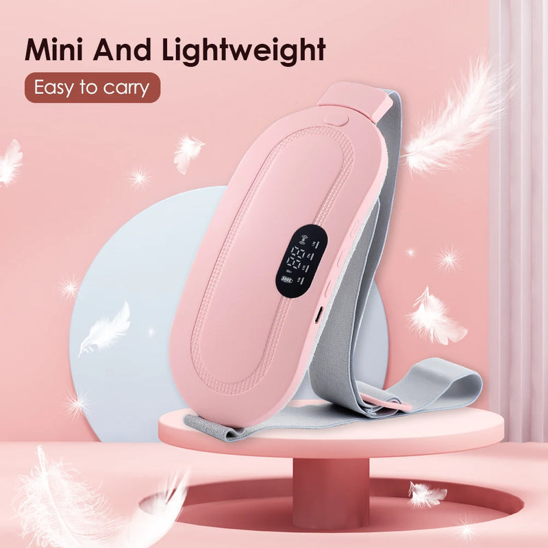 Electric Period Cramp Massager Vibrating Heating Belt for Menstrual Waist Stomach Abdominal Warm Palace Belt - PrimeandBeauty