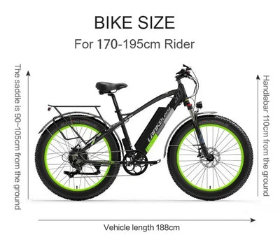 E-bike Vélo électrique à grosse opathie pour adulte, Moteur 1000W, batterie 17,5 AH, 7 vitesses, carton hydraulique, XC4000