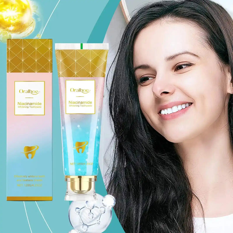 Niacinamide Whitening Toothpaste Remove Yellow Teeth Smoke Stains Improve Oral Smell Breath Fresh Tooth Bleaching Care Product - PrimeandBeauty