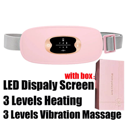 Electric Period Cramp Massager Vibrating Heating Belt for Menstrual Waist Stomach Abdominal Warm Palace Belt - PrimeandBeauty