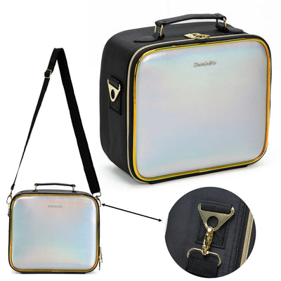PU Leather Makeup Bag with Mirror 2024 New Leather Multi-Functional Women Cosmetic Case Large Capacity Water-resistant Bag - PrimeandBeauty