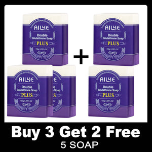 AILKE Double Glutathione PLUS Whitening Soap Bar, Reduce Dark Spots, Deep Clean Skin, Natural Lavender Scented for Face & Body - PrimeandBeauty