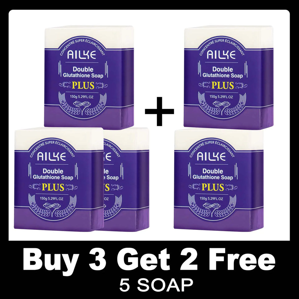 AILKE Double Glutathione PLUS Whitening Soap Bar, Reduce Dark Spots, Deep Clean Skin, Natural Lavender Scented for Face & Body - PrimeandBeauty