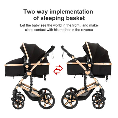 High quality newborn Lightweight  Baby Stroller  Folding Cart  Comfort Baby Stroller 3 in 1 Child Safety Seat With ISOfix - PrimeandBeauty