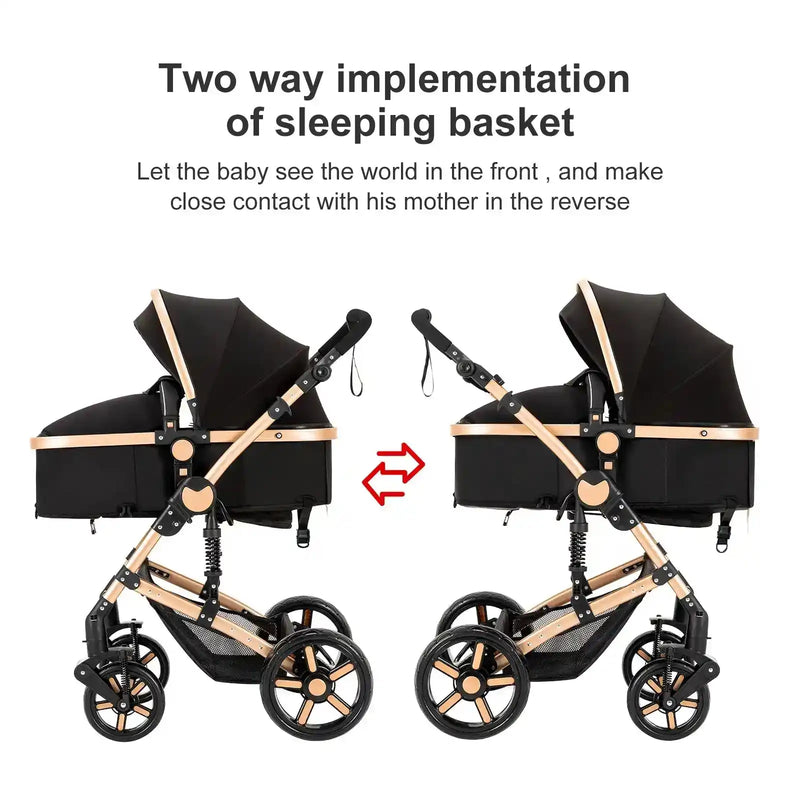 High quality newborn Lightweight  Baby Stroller  Folding Cart  Comfort Baby Stroller 3 in 1 Child Safety Seat With ISOfix - PrimeandBeauty