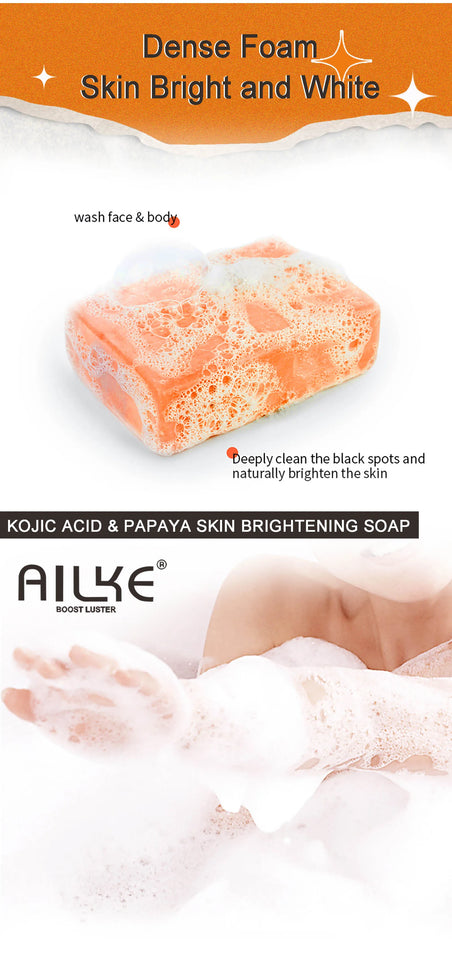 AILKE Skin Whitening Handmade Soap -Organic Papaya Soap For Black Spots, Clean Stains, Improves Dull Skin, Face & Body & Hands - PrimeandBeauty