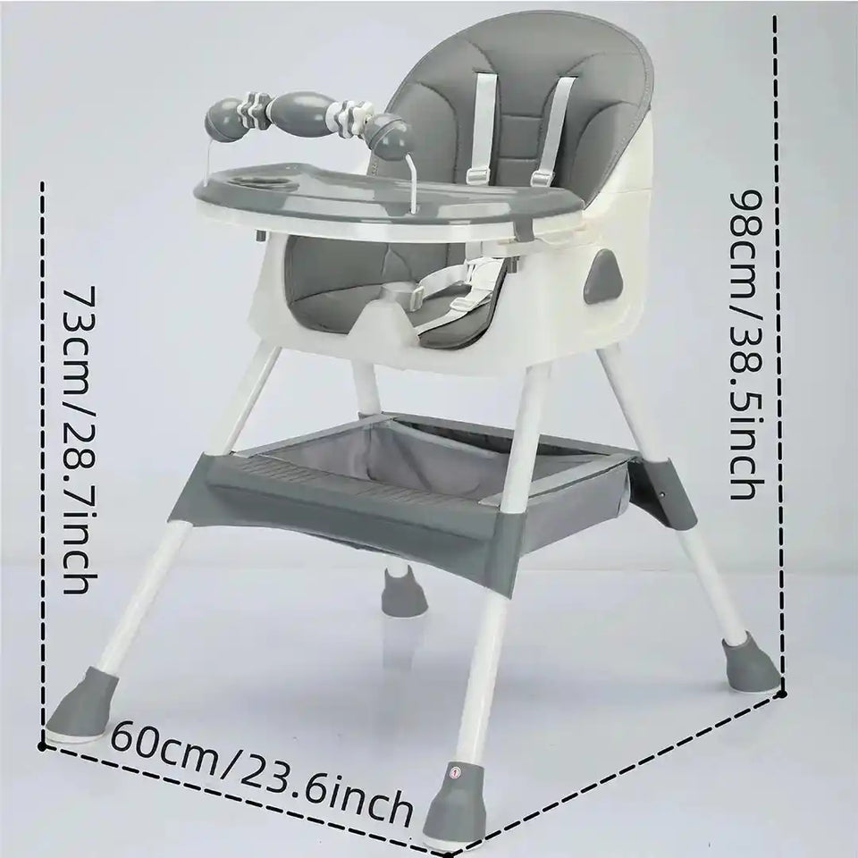 UBRAVOO Foldable Baby High Chair 6 Months Plus, with Large Antislip Pad & ToyRack, Easy to Clean Feeding , E500 - PrimeandBeauty