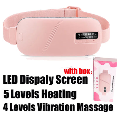 Electric Period Cramp Massager Vibrating Heating Belt for Menstrual Waist Stomach Abdominal Warm Palace Belt - PrimeandBeauty
