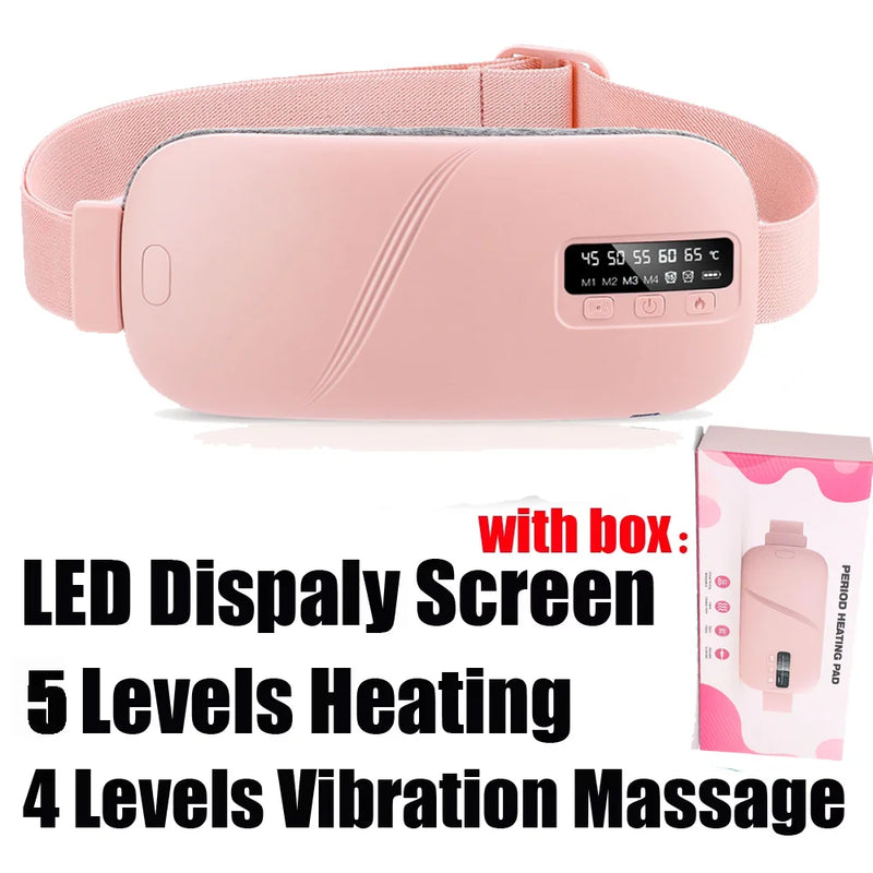 Electric Period Cramp Massager Vibrating Heating Belt for Menstrual Waist Stomach Abdominal Warm Palace Belt - PrimeandBeauty