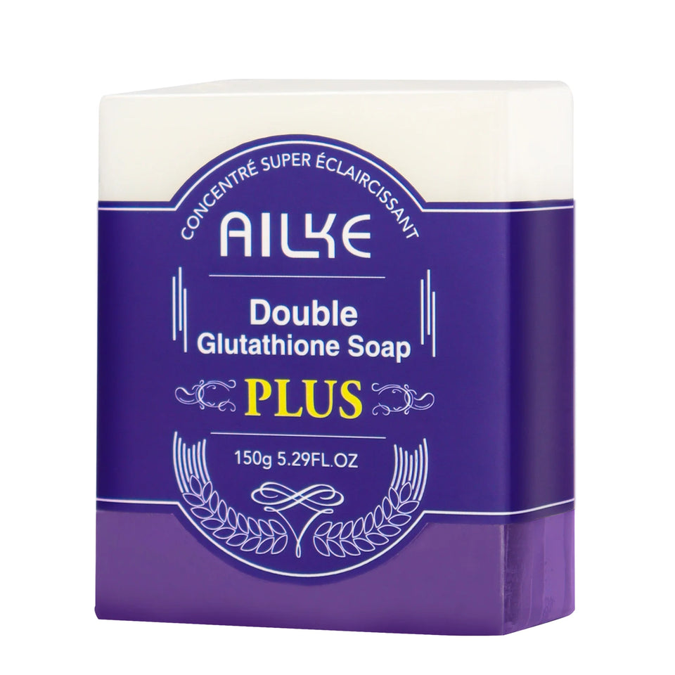 AILKE Double Glutathione PLUS Whitening Soap Bar, Reduce Dark Spots, Deep Clean Skin, Natural Lavender Scented for Face & Body - PrimeandBeauty