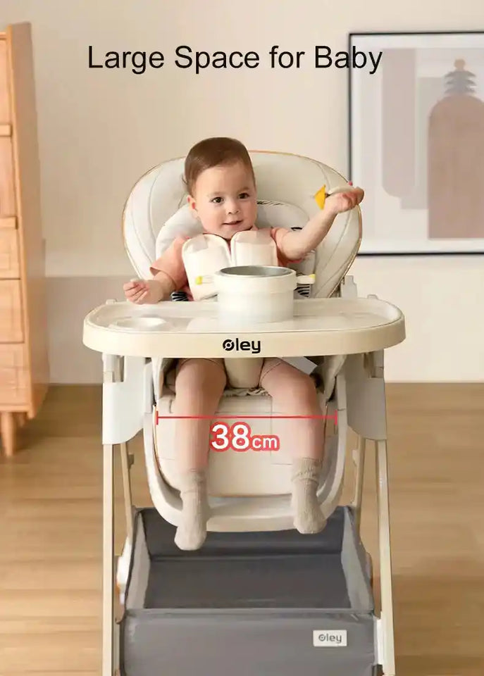 Multifunctional Foldable Baby High Chair Adjustable Height Feeding Chair Can Sit Can Lie Toddle Play Chair - PrimeandBeauty