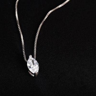 New 5*10mm 1CT Marquise Cut Moissanite Diamond Necklace for Women Certified 925 Sterling Silver Neck Chain Party Jewelry Gift - PrimeandBeauty