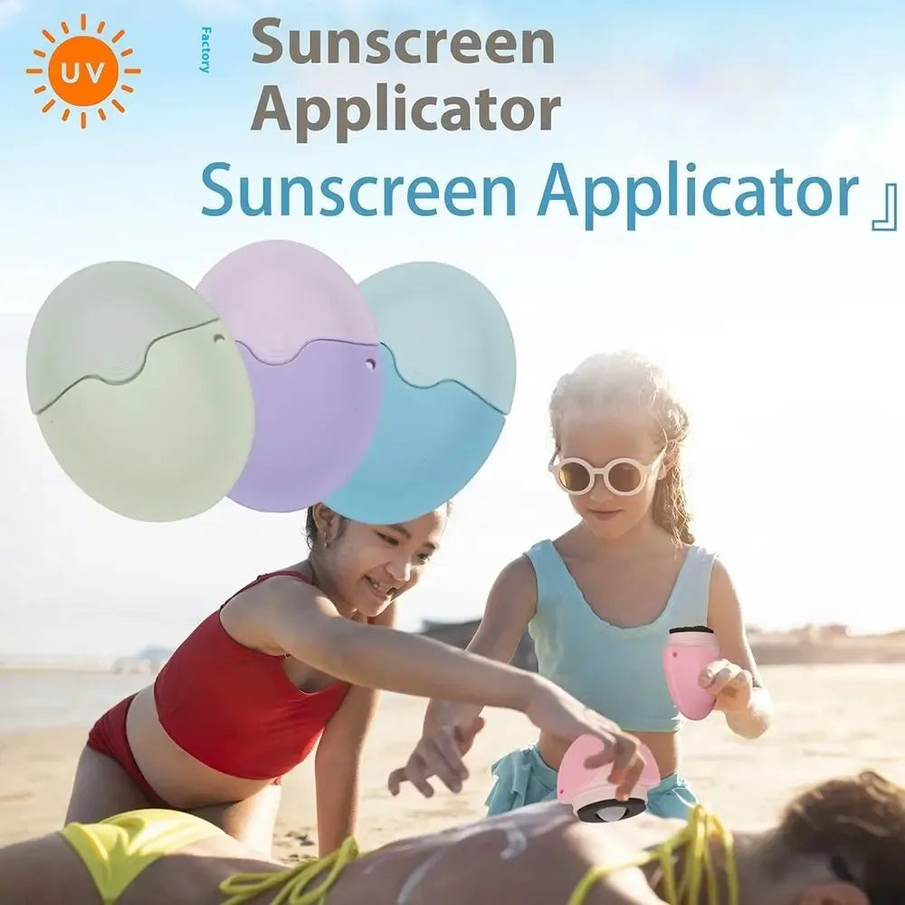 Silicone Suncream Roller Applicator Refillable Oval Isolation Lotion Cream Bottles Stitching Color Sunscreen Lotion Applicator - PrimeandBeauty