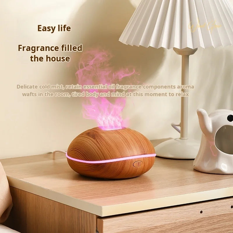 7 colores Fire Flame Wood grain aromatherapy machine humidifier Aroma Diffuser Air Ultrasonic Mist Maker Fogger Aroma - PrimeandBeauty
