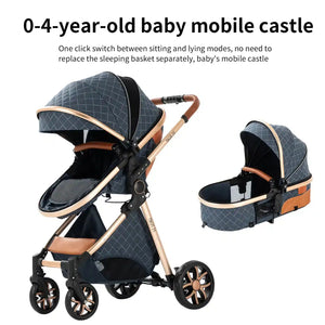 Baby Stroller 3‑in‑1 Travel System Pushchair Lightweight Pram from Birth All‑Terrain Baby Buggy Compact Fold Stroller Summer - PrimeandBeauty