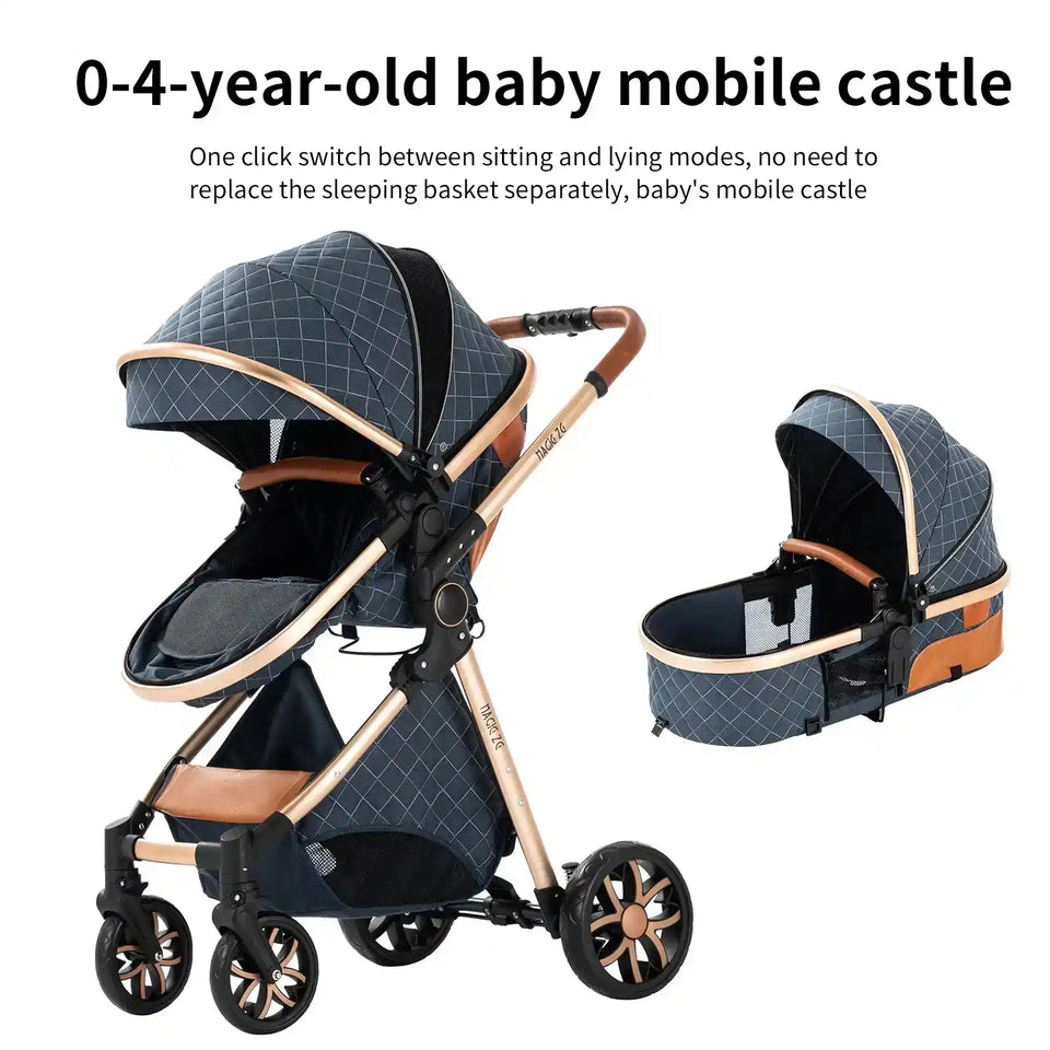 Baby Stroller 3‑in‑1 Travel System Pushchair Lightweight Pram from Birth All‑Terrain Baby Buggy Compact Fold Stroller Summer - PrimeandBeauty