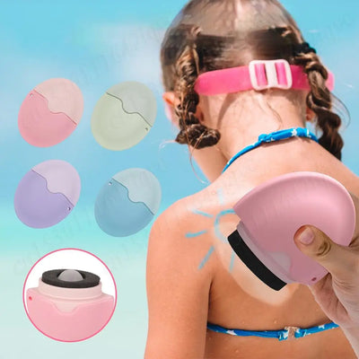 55ML Sunscreen Applicator Portable Refillable Roll on Sponge Applicator Silicone Suncream Lotion Applicators for Family Travel - PrimeandBeauty
