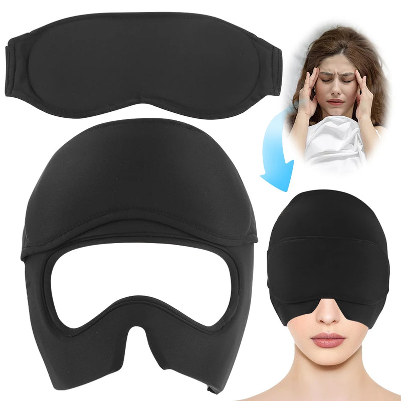 Gel Cold Hot Head Ice Cap Migraine Relief Hat Relief Migraine Ice Head Wrap Full Head Cold Compress Hat Head Heat Treatments Hat - PrimeandBeauty