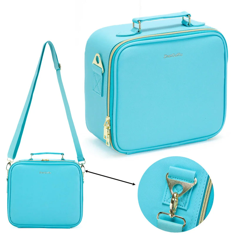 PU Leather Makeup Bag with Mirror 2024 New Leather Multi-Functional Women Cosmetic Case Large Capacity Water-resistant Bag - PrimeandBeauty