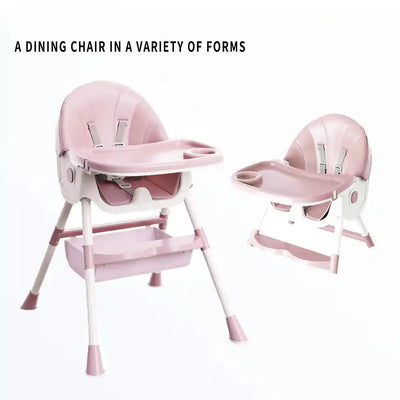 1pc Children's Dining High Chair, Foldable Dining Chair, Detachable Dining Plate, Portable Children's Chair - PrimeandBeauty