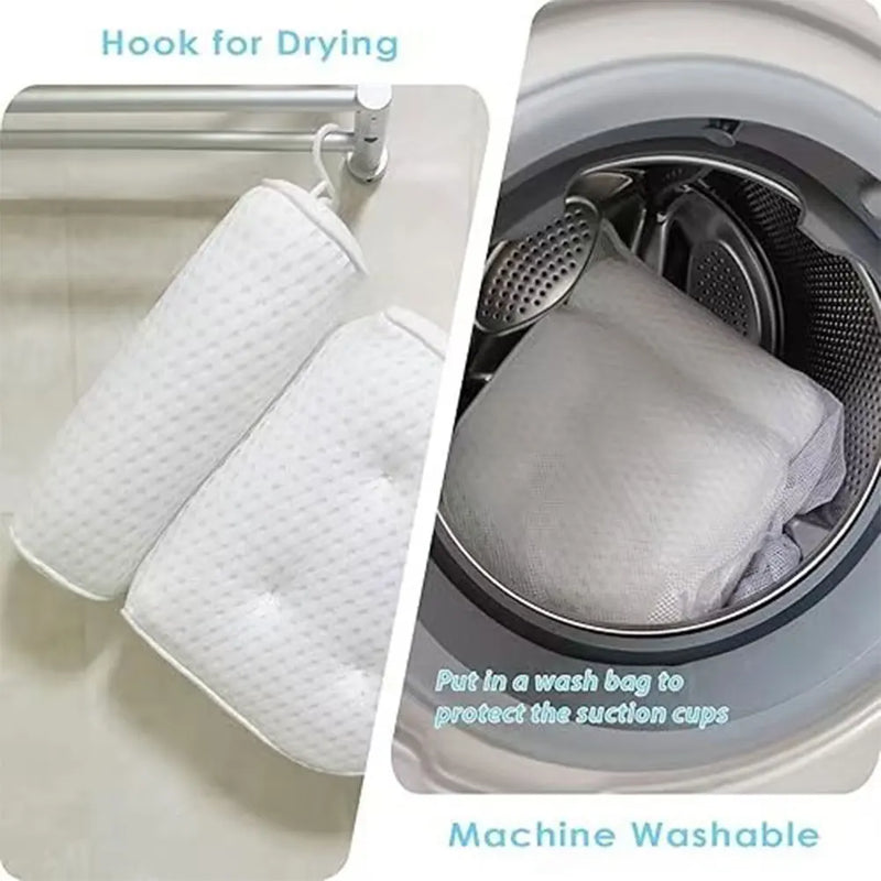 Bathtub Pillow Bath Pillow with Anti-Slip Suction Cups 3D Mesh Tub Pillow Supports Head Back Neck Spa Pillow for Home Travel - PrimeandBeauty