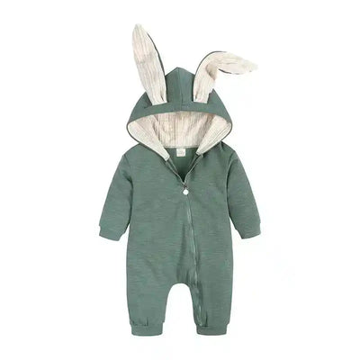 Baby Rompers Boys Girls Newborn 0 to 3 6 9 12 18 Months Boutique Cotton Long Sleeve Rabbit Ear Infant Onesie Spring Fall Clothes - PrimeandBeauty