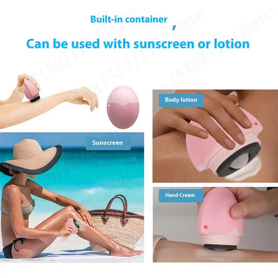 55ML Sunscreen Applicator Portable Refillable Roll on Sponge Applicator Silicone Suncream Lotion Applicators for Family Travel - PrimeandBeauty