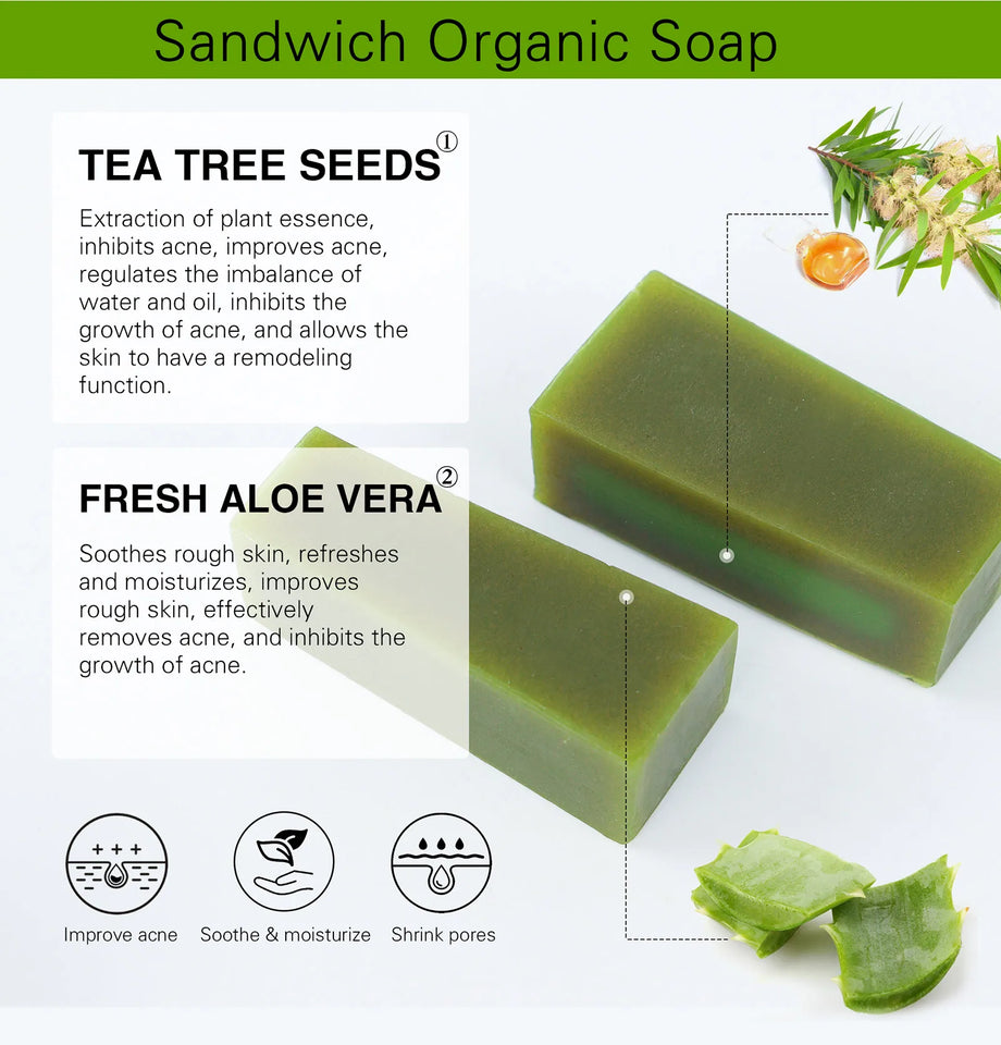 KYLIEFIT Cool Fresh Aloe Soap Bar, Reduce Acne and Black Spots, Clean Skin, Oil Control, Exfoliation, For Face And Body Use - PrimeandBeauty